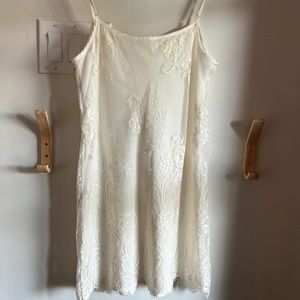 Anthropologie Eloise Cream Lace Chamise Slip